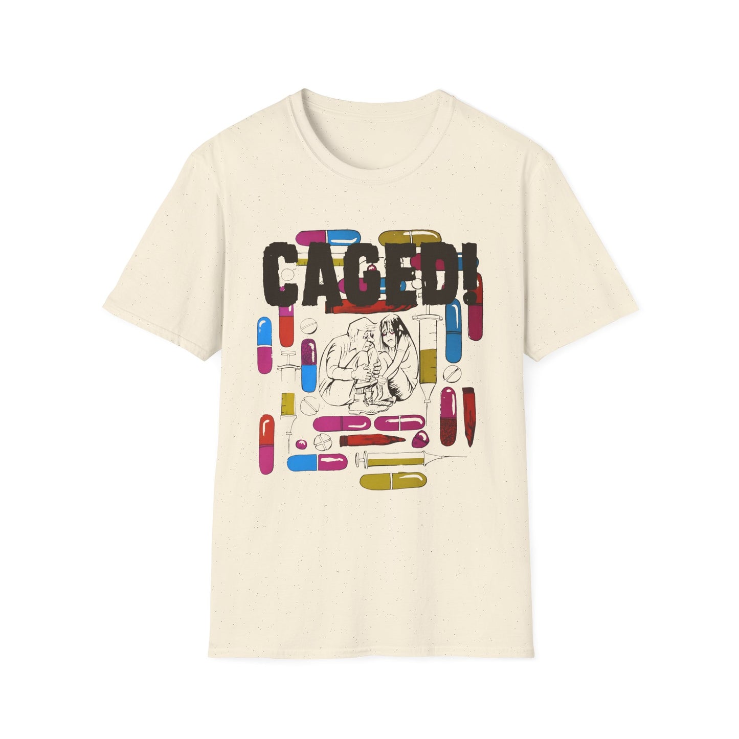 1960s/70s anti drug poster tshirt caged! by smartset smarteen s.o.s tshirt