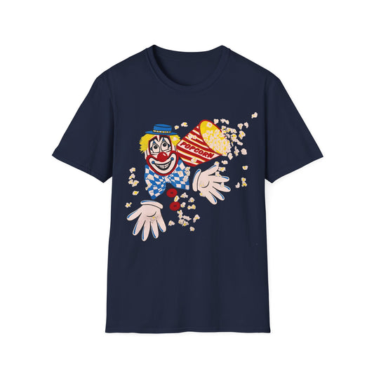 vintage 1980s popcorn clown graphic tshirt