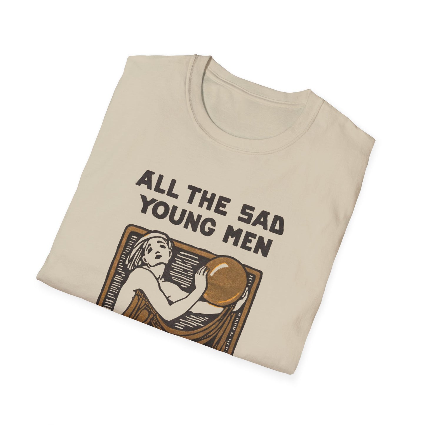 1926 f. scott fitzgerald book cover by cleo damianakes for "all the sad young men" tshirt