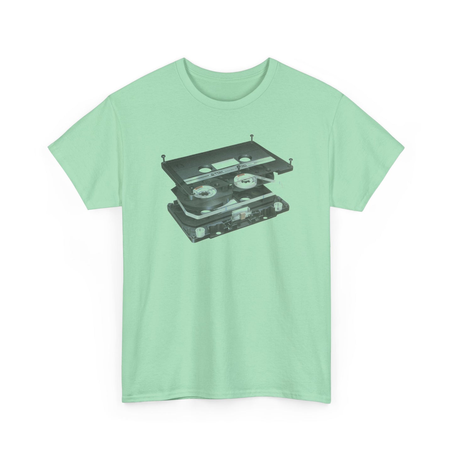 exploded view cassette tape hisashi saito 1980 airbrush graphic tshirt