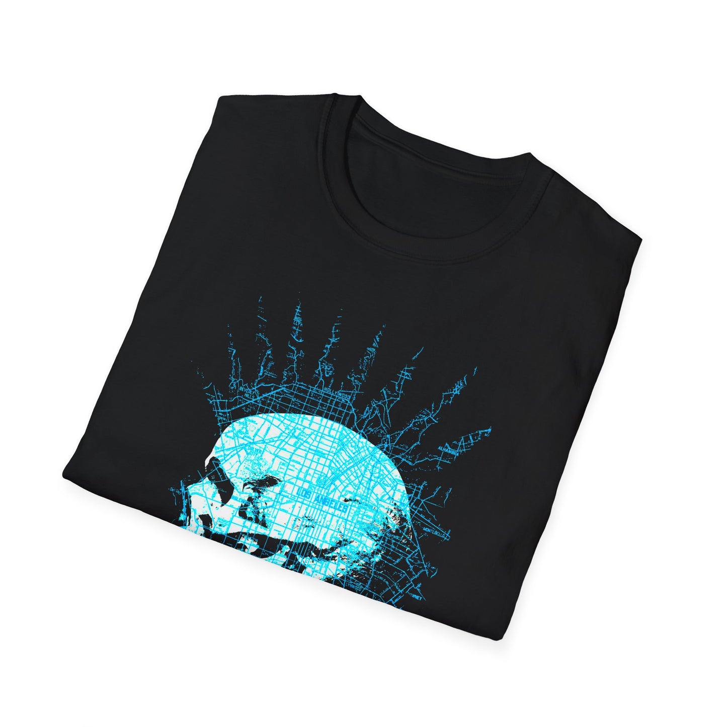 repo man skull punk in blue tshirt