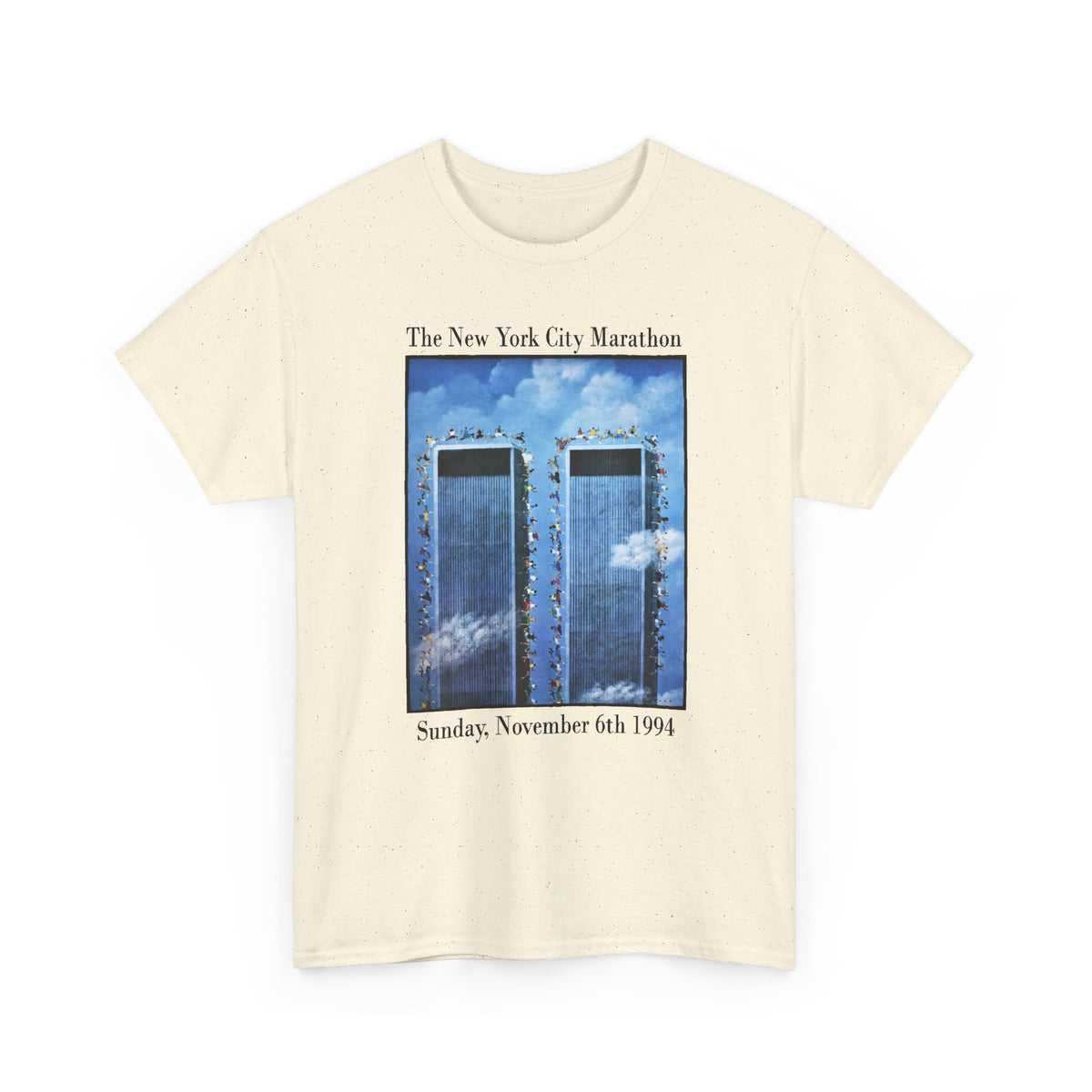 1994 new york city marathon world trade centers poster tshirt