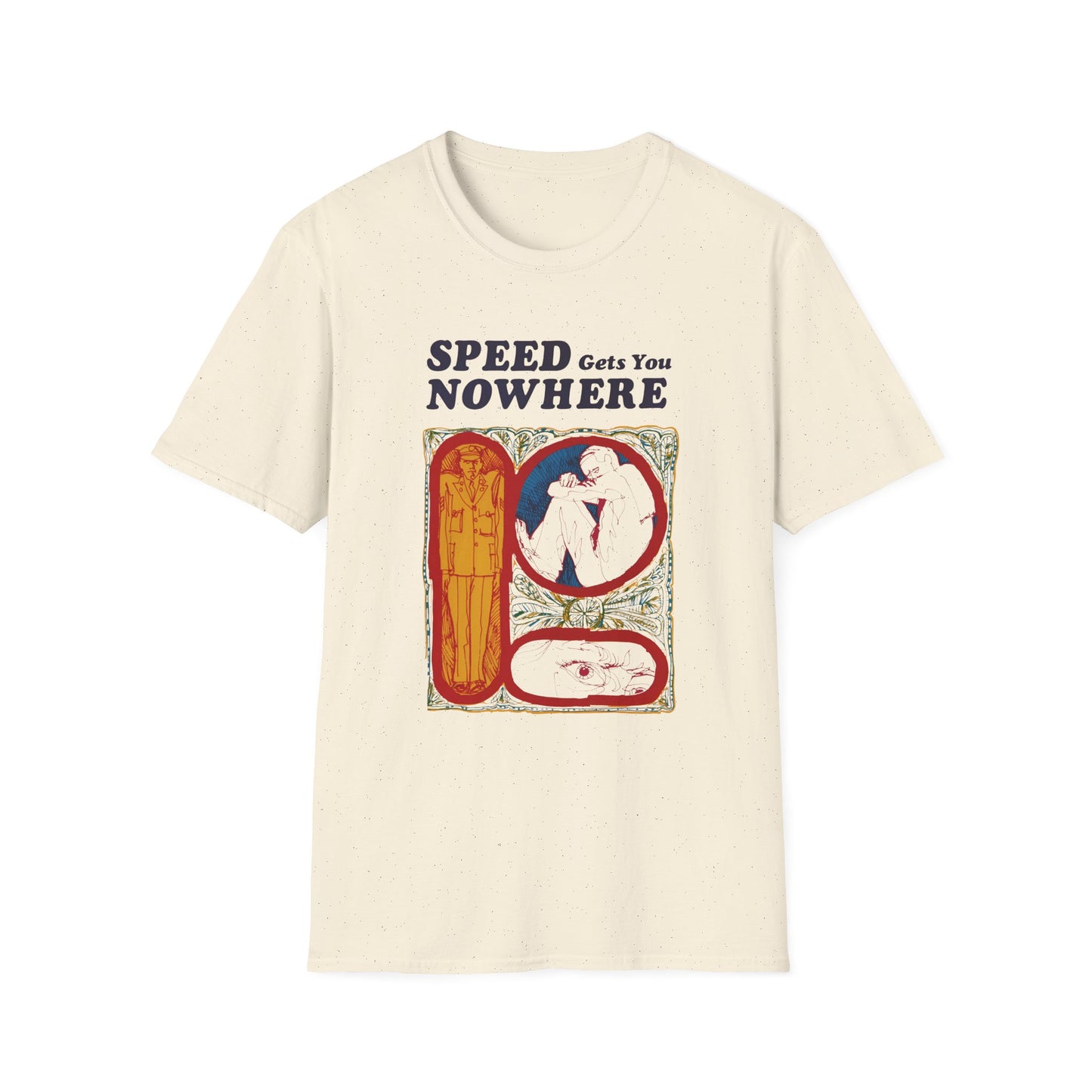 1970s anti drug campaign poster speed gets you nowhere tshirt