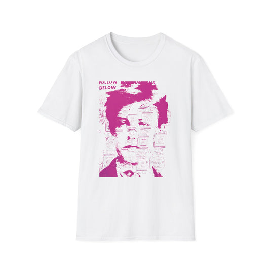 ray johnson arthur rimbaud art in pink tshirt