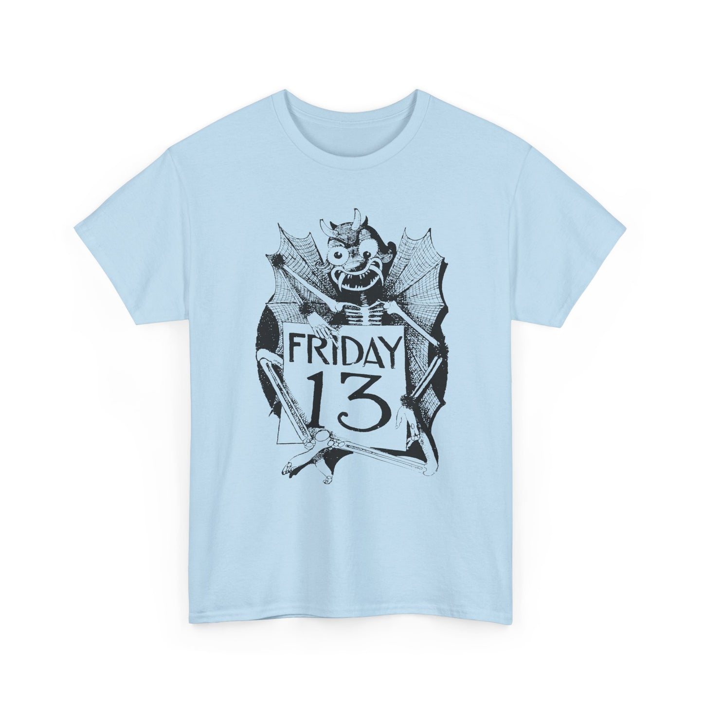 early 1900s friday the 13th jinx illustration reproduction tshirt