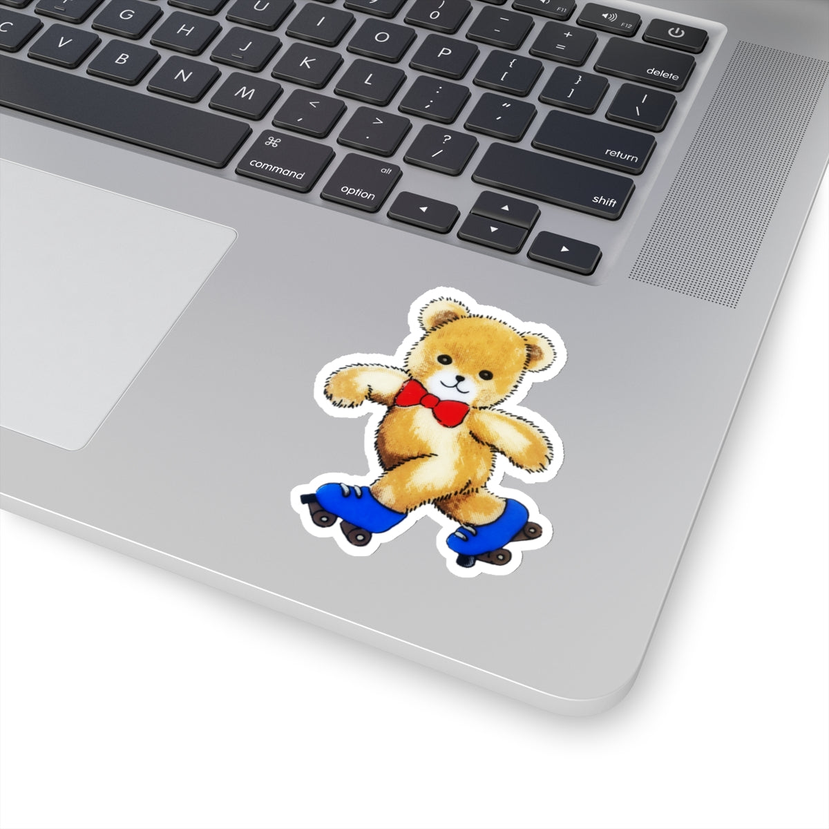 lovable rollerskating bear kiss-cut sticker