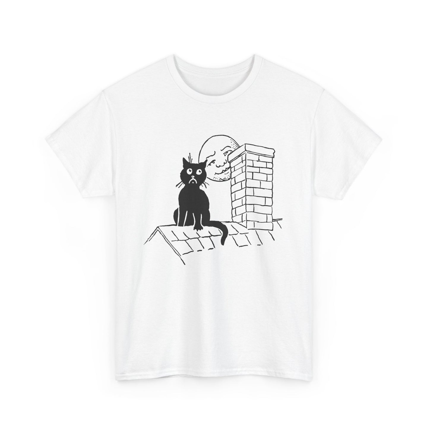 1906 postcard art can't you see i'm lonely cat on roof tshirt