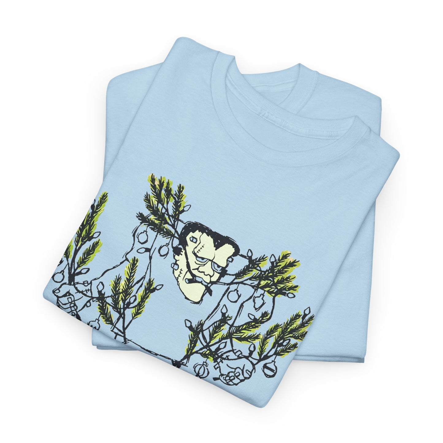 1974 monster holidays by norman bridwell frankenstein monster christmas tree disguise tshirt