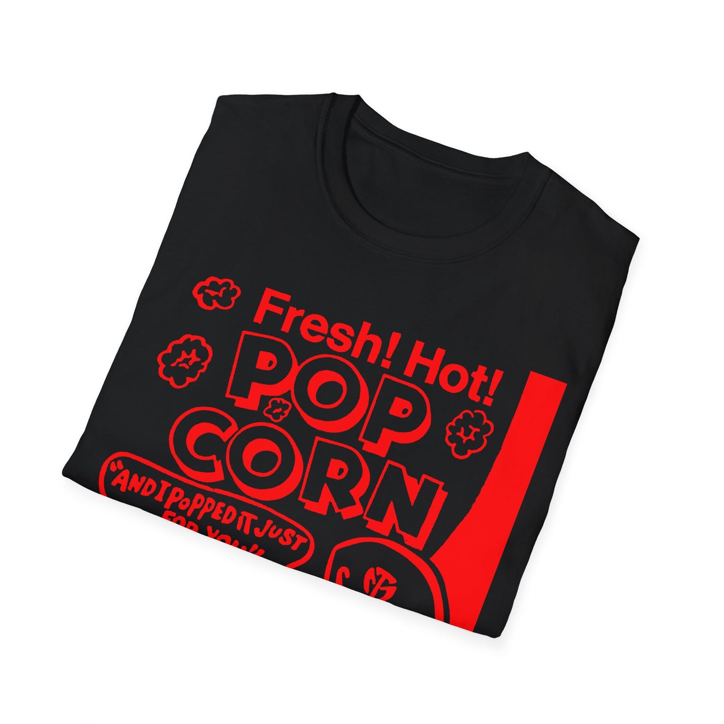 1940s popcorn box logo for martin theatres with a cute little popcorn mascot tshirt