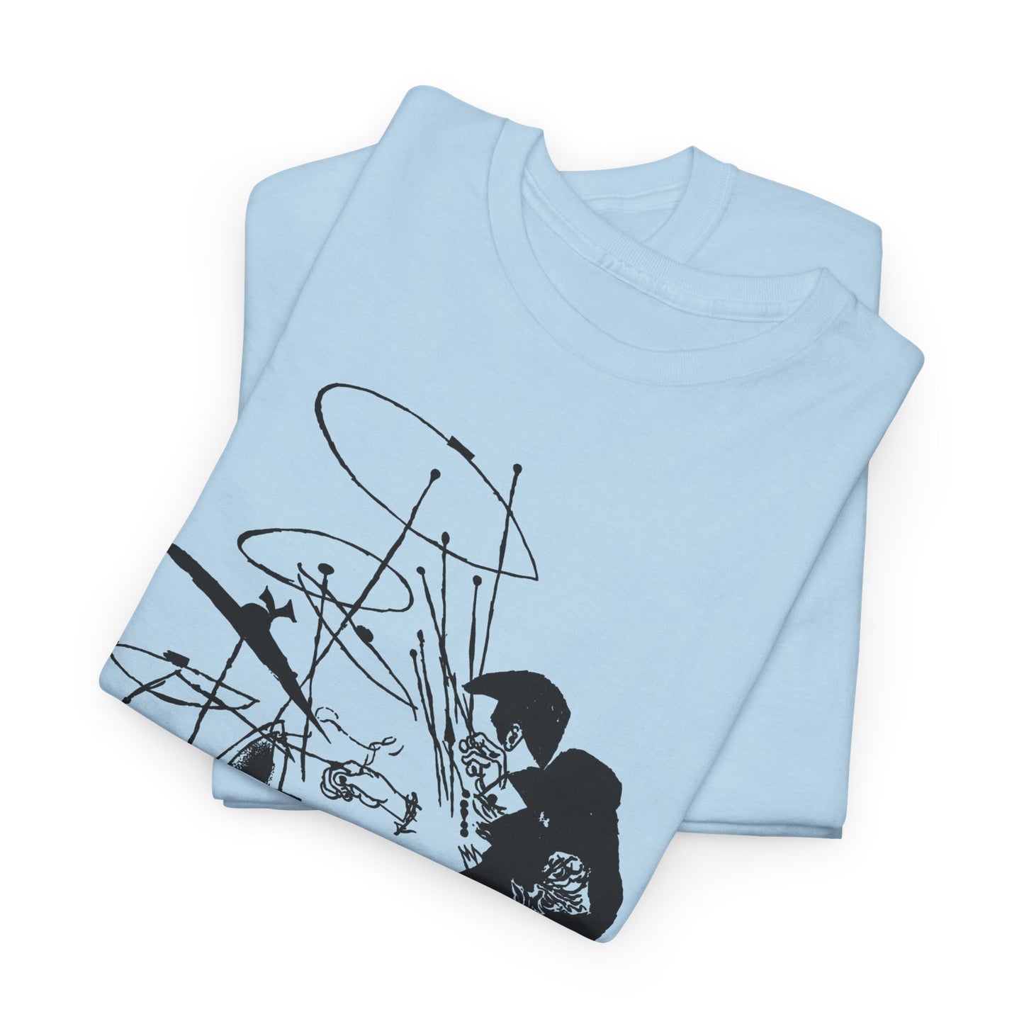 vintage illustration of the drummer buddy rich reproduction tshirt