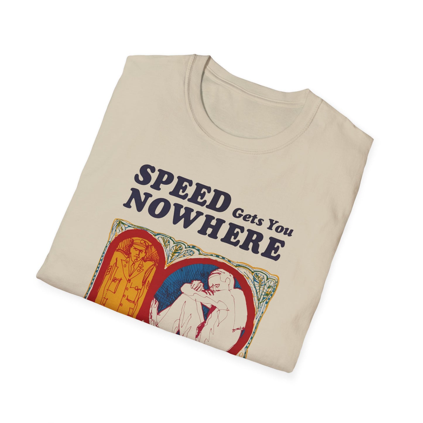 1970s anti drug campaign poster "speed gets you nowhere" tshirt