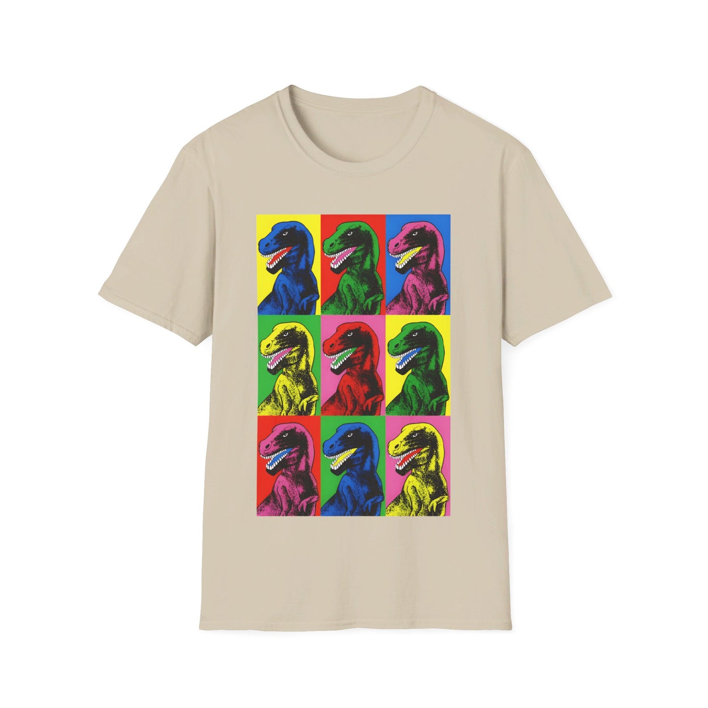 stanley desantis dinosaur pop art worn by steven spielberg on jurassic park 1993 movie set tshirt