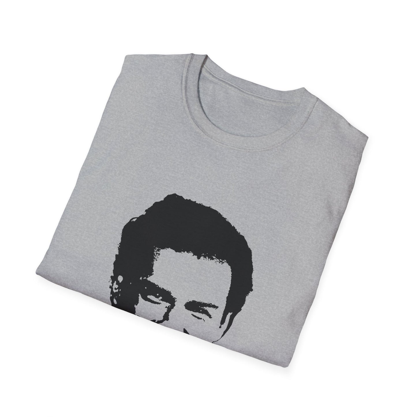 norm macdonald black stencil face tshirt