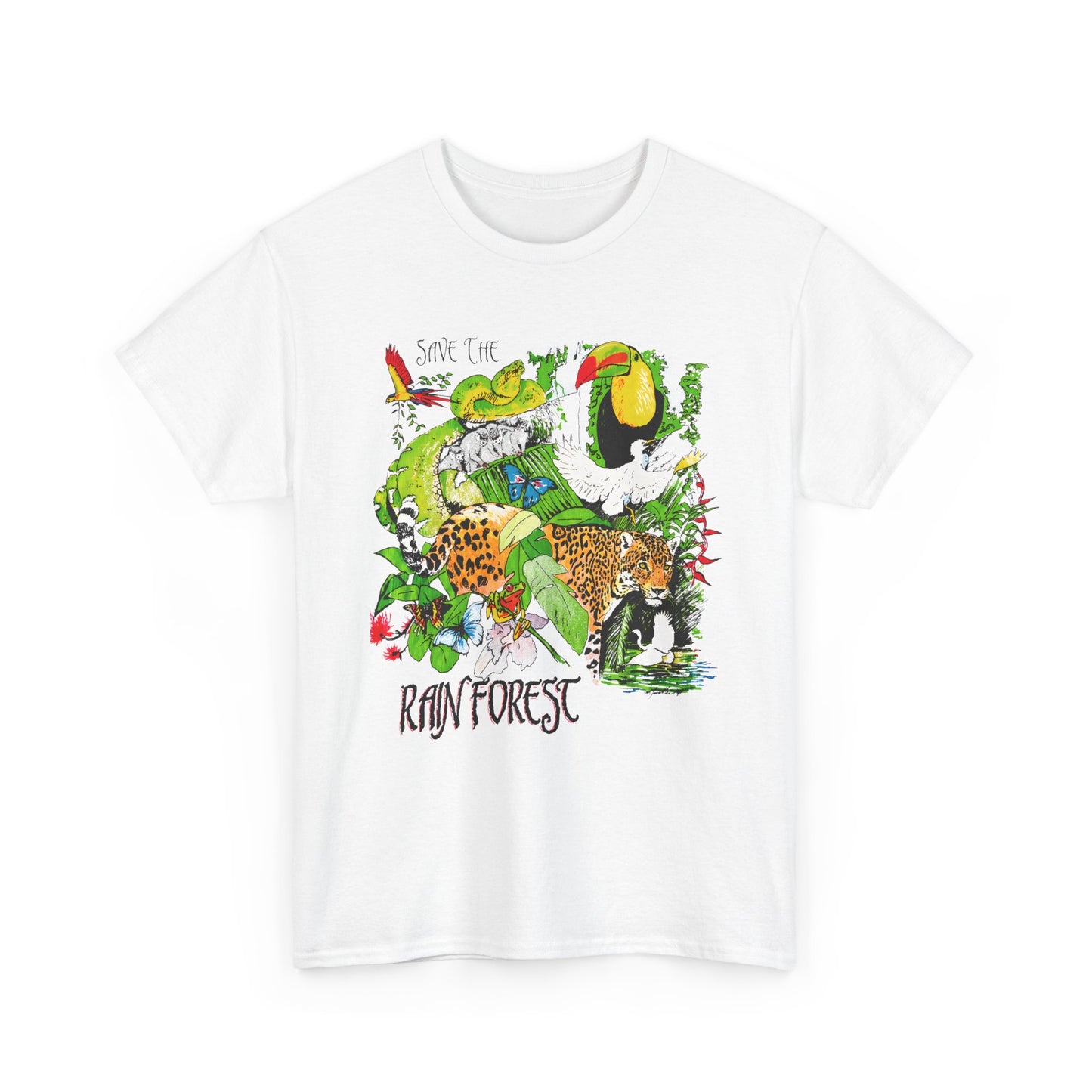1993 vintage save the rainforest reproduction tshirt