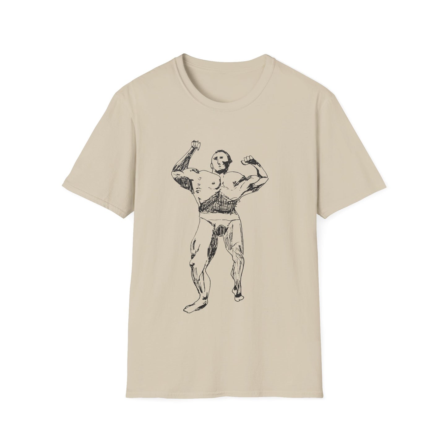 muscle man tshirt original drawing