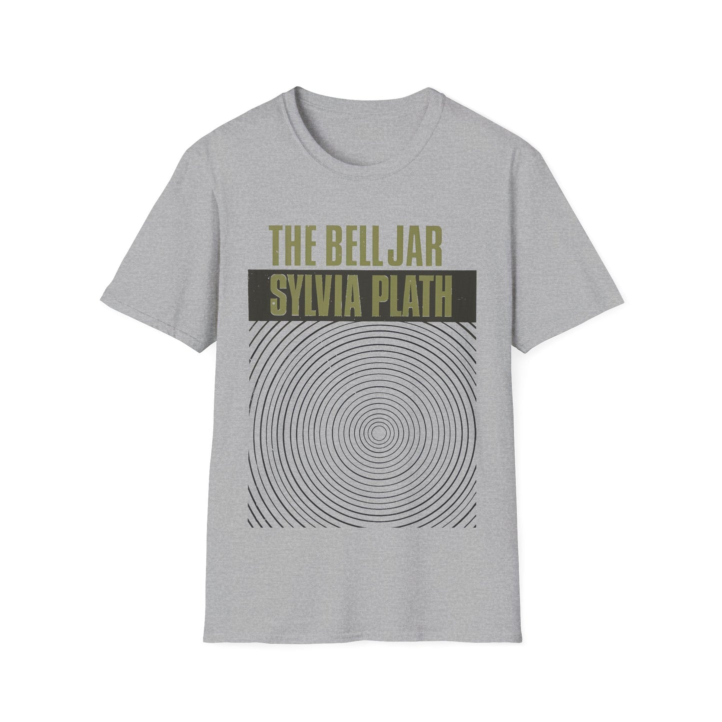 1963 book by sylvia plath "the bell jar" book cover tshirt