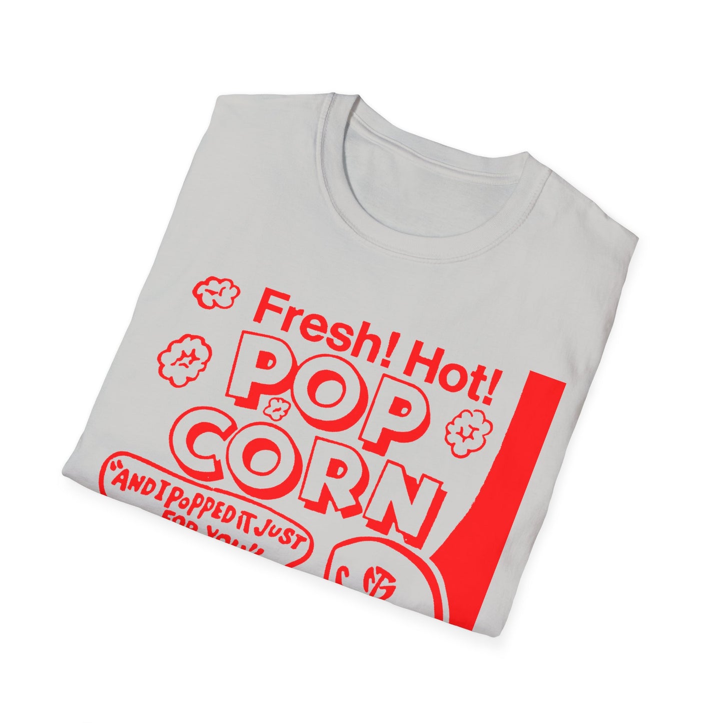 1940s popcorn box logo for martin theatres with a cute little popcorn mascot tshirt