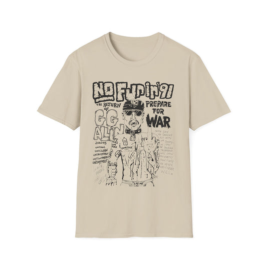 no fun in '91 gg allin show poster tshirt