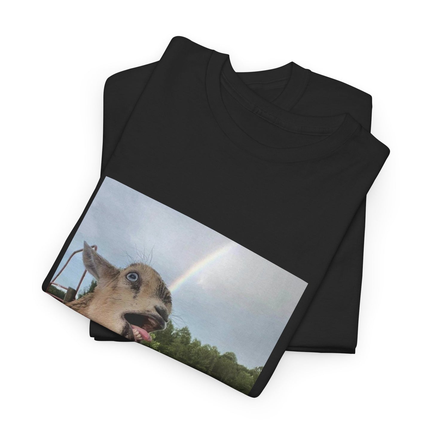 rainbow goat photo tshirt