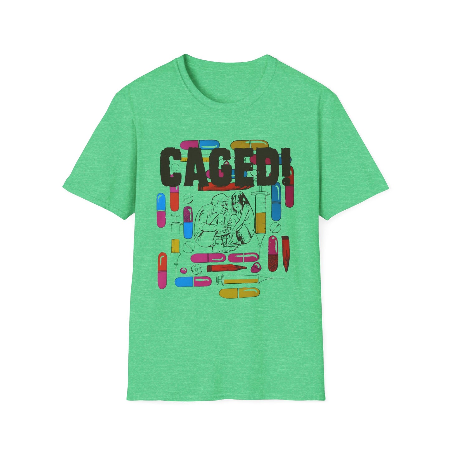 1960s/70s anti drug poster tshirt caged! by smartset smarteen s.o.s tshirt
