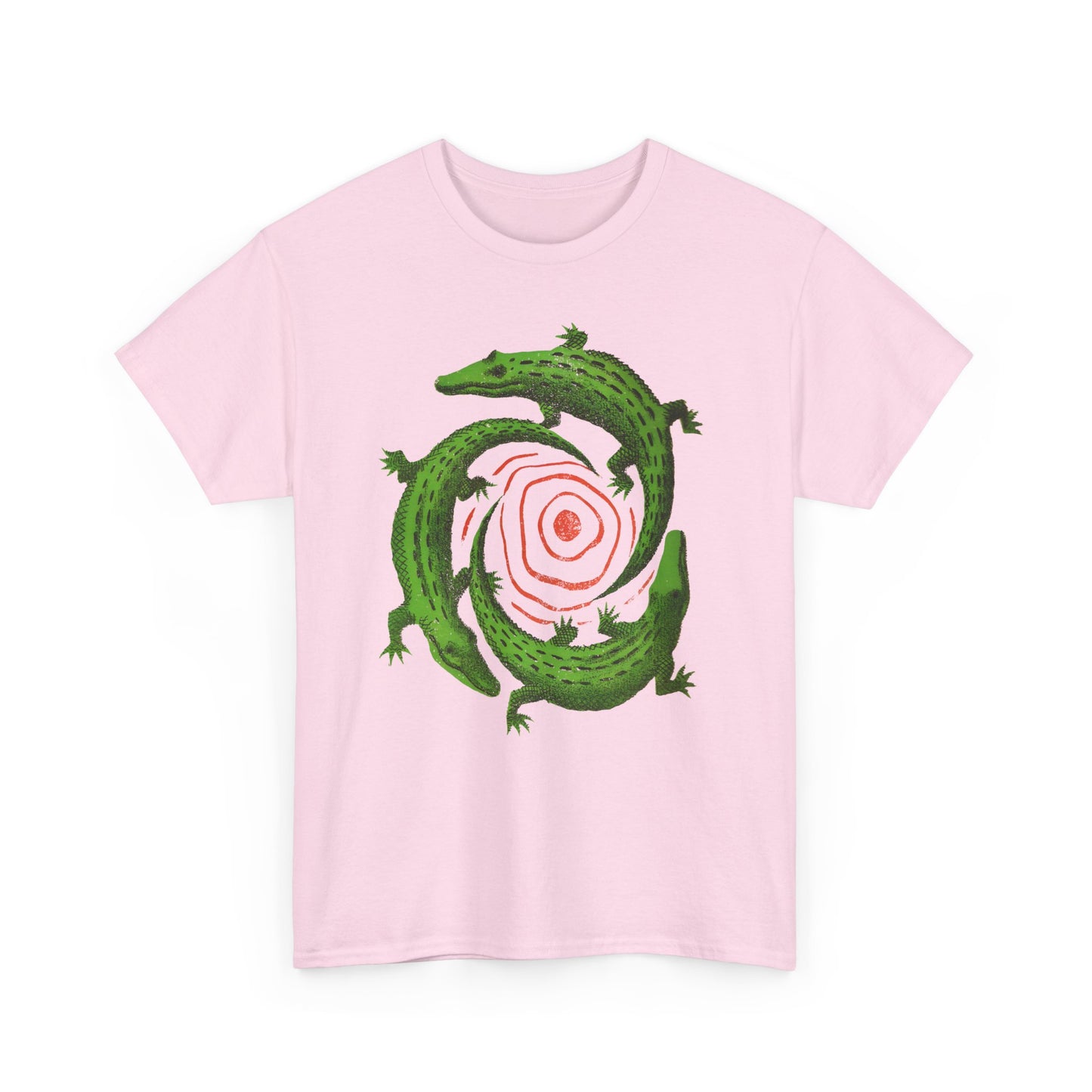 mid century manolo prieto three alligators swirl book cover tshirt