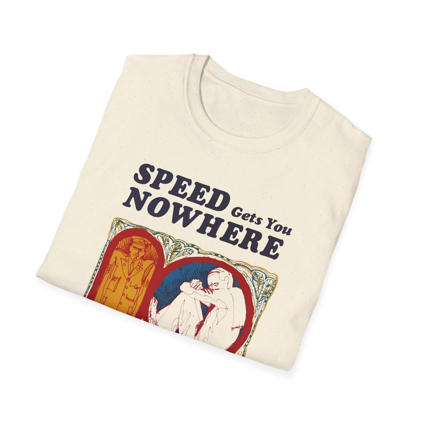 1970s anti drug campaign poster "speed gets you nowhere" tshirt