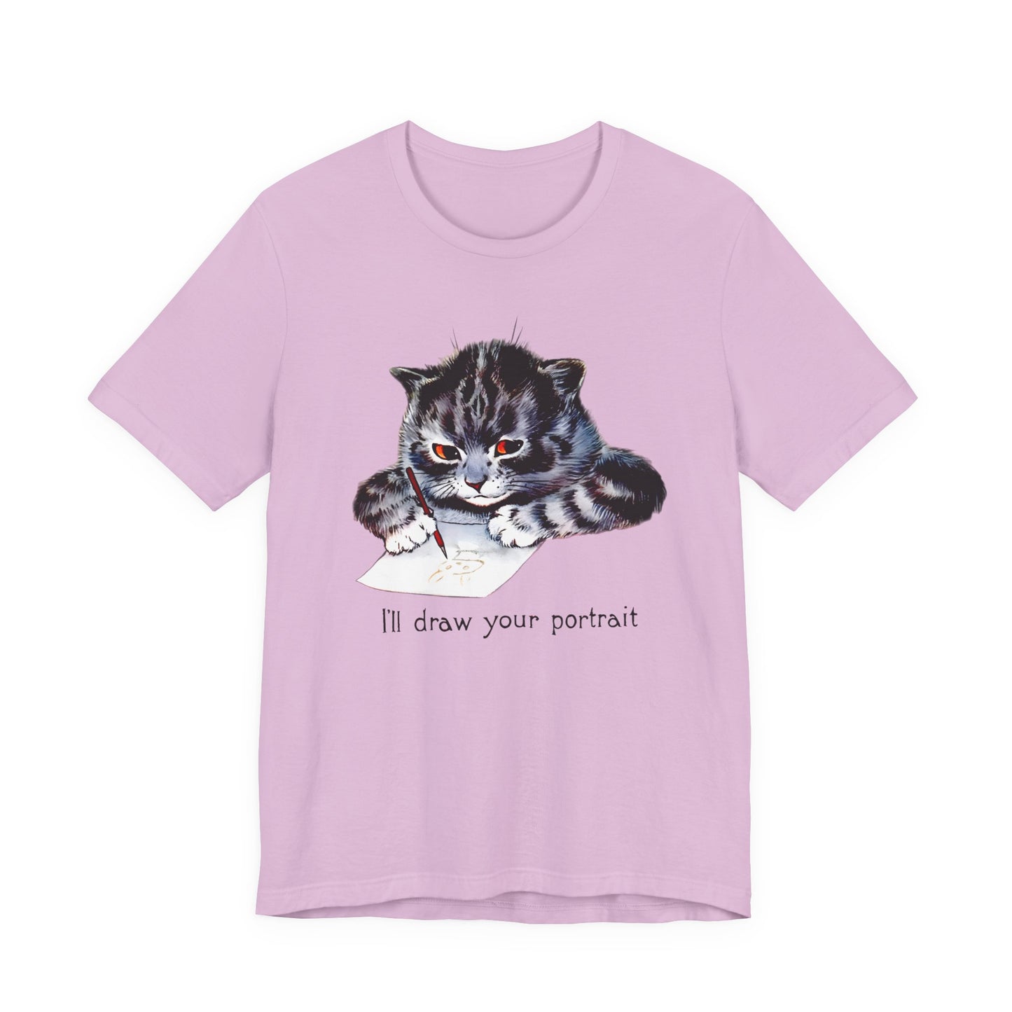 louis wain anthropomorphized cat painting i'll draw your portrait tshirt