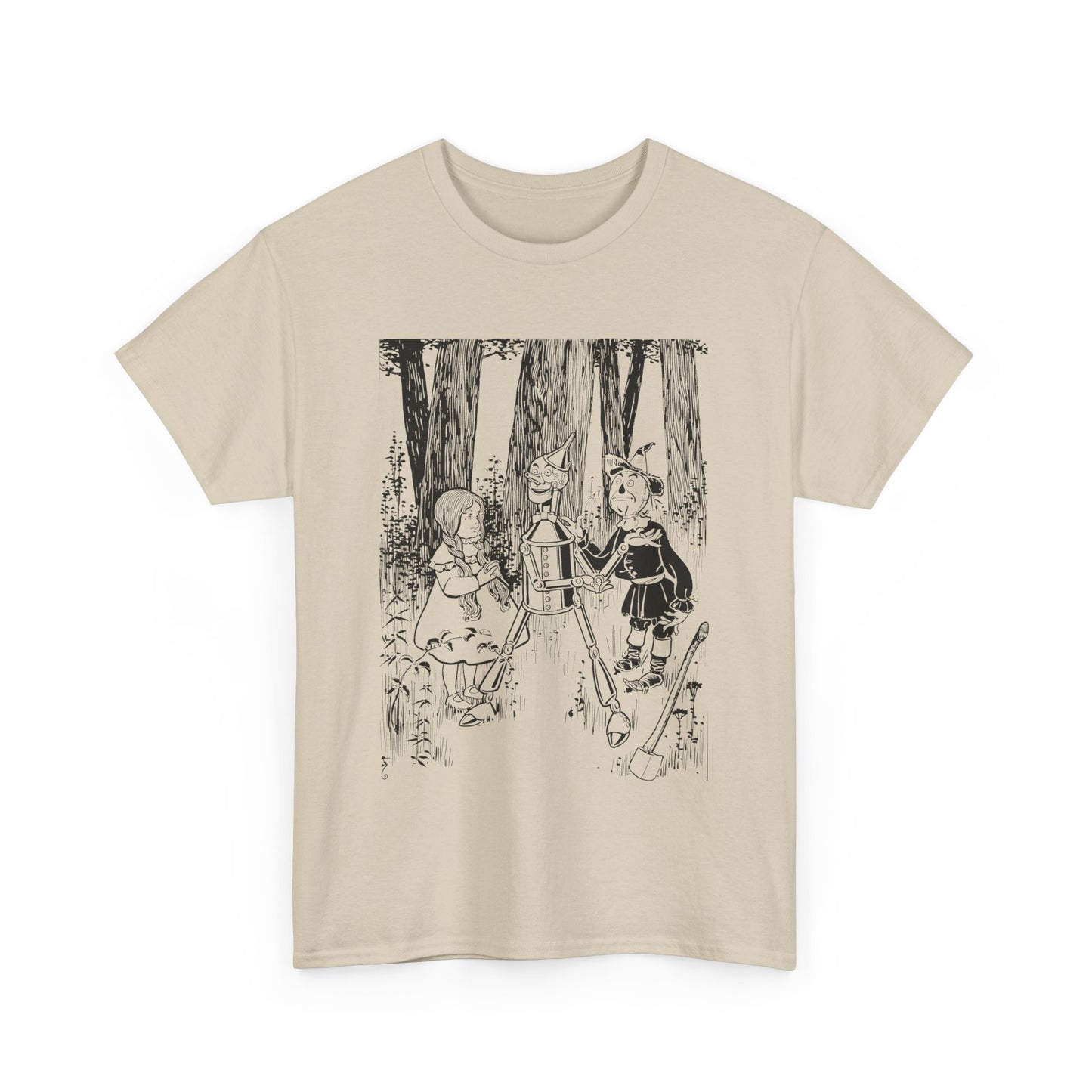 1900 w.w denslow's illustration for the wonderful wizard of oz dorothy and friends in forest tshirt