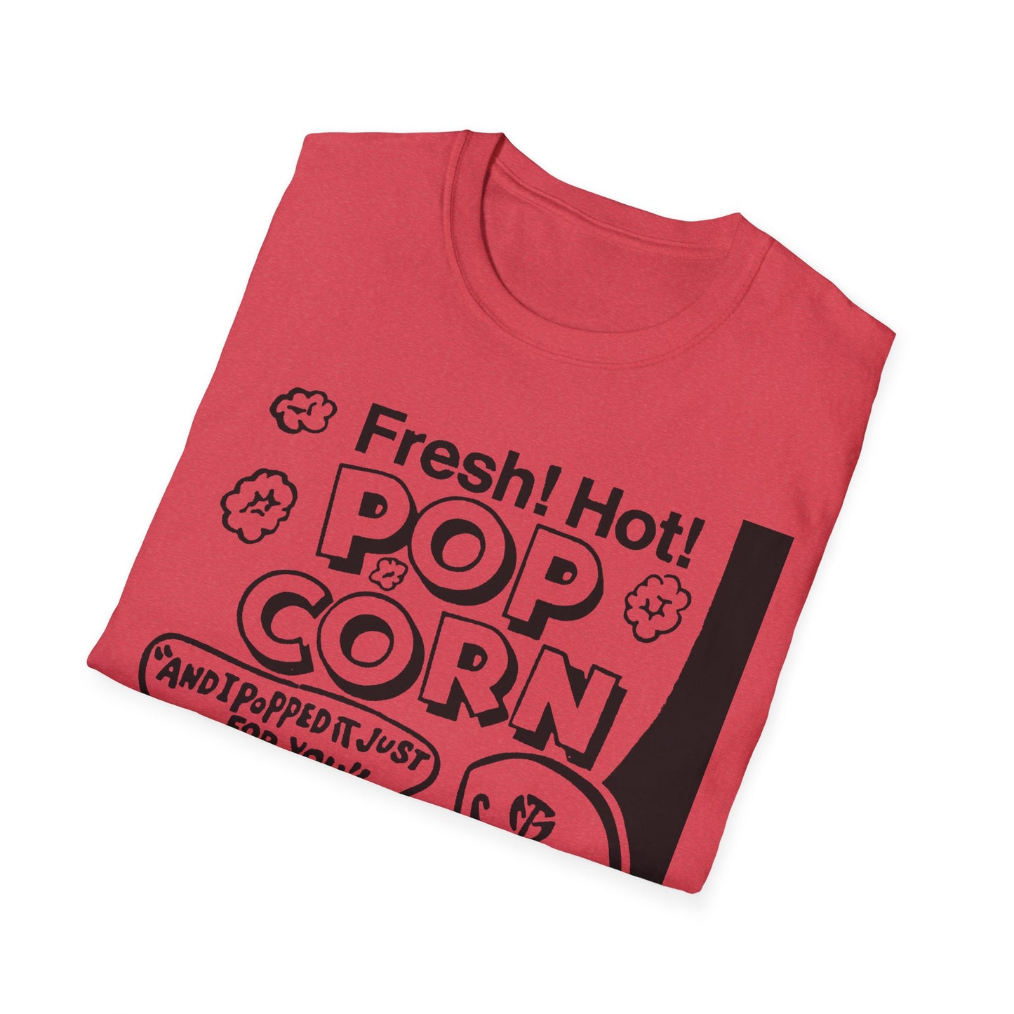 1940s popcorn box logo for martin theatres with a cute little popcorn mascot tshirt