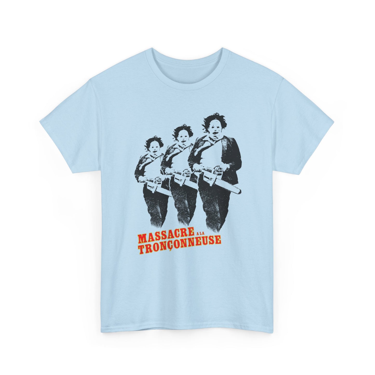1974 the texas chainsaw massacre french film poster after 5 year ban in france tshirt