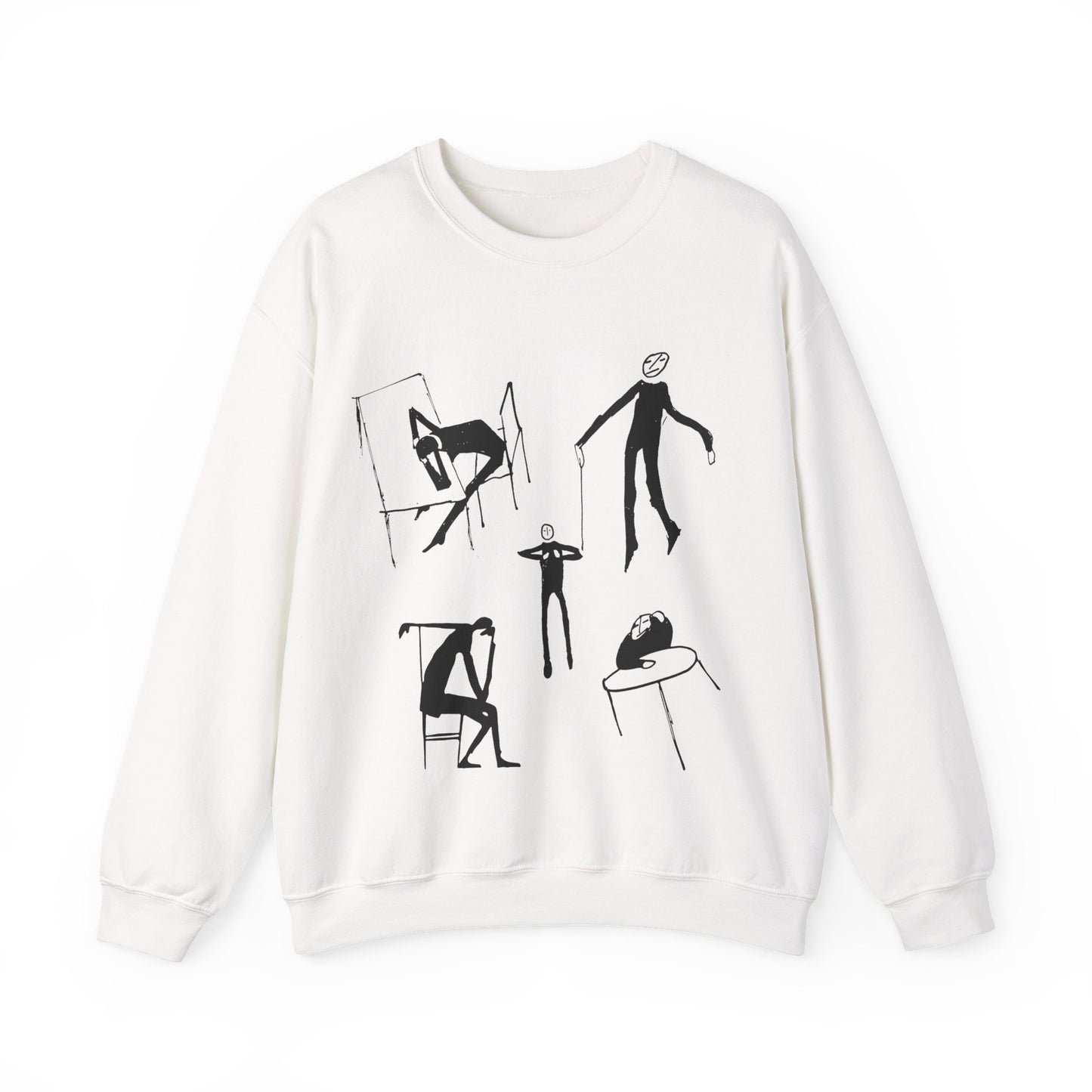 early 1900s sketches (collage of sketches) india ink on paper by franz kafka unisex heavy blend crewneck sweatshirt