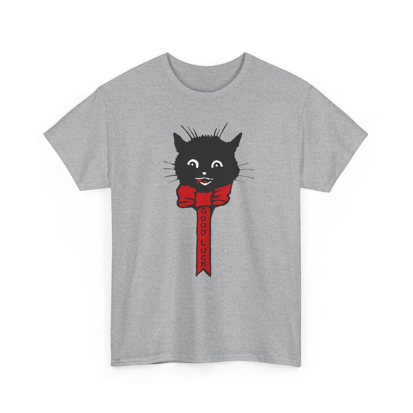 1922 calendar card graphic by unknown artist good luck cat tshirt