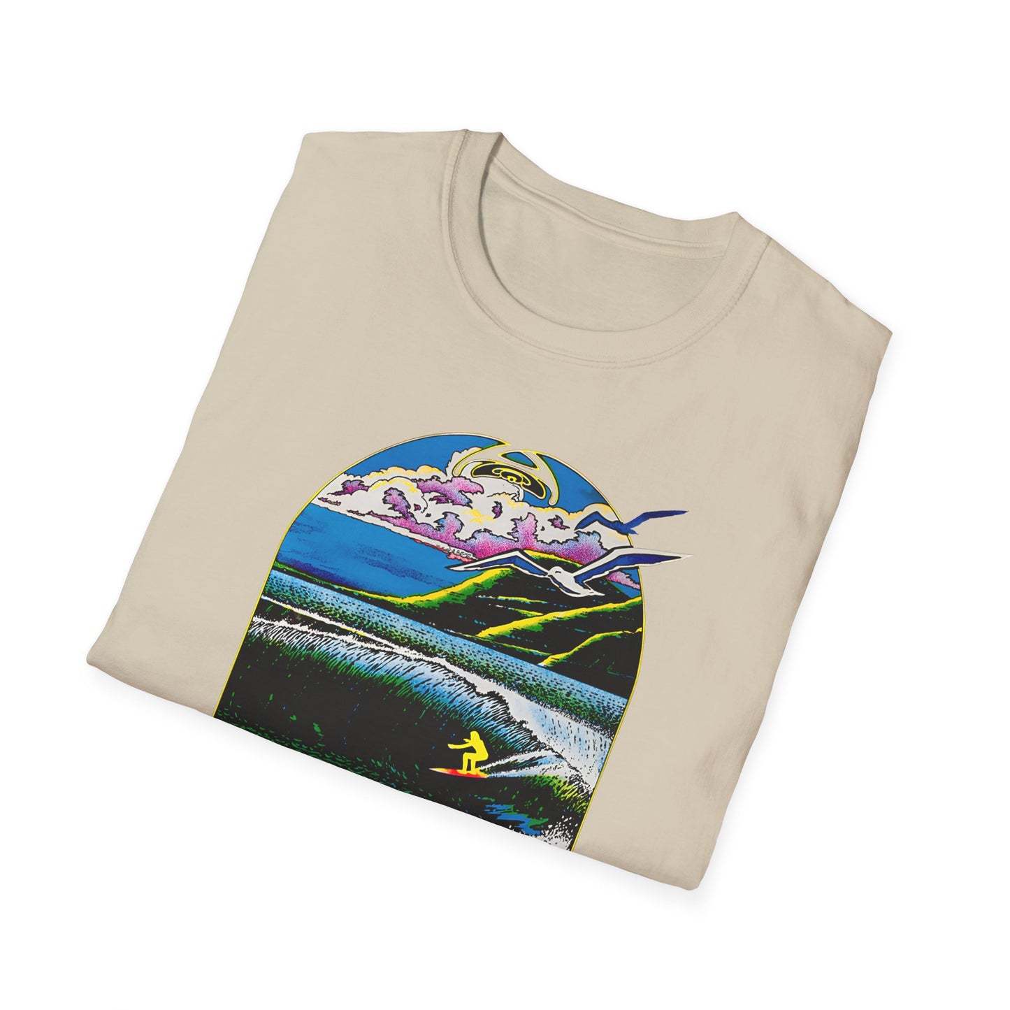 1976 surf rider psychedelic black light poster tshirt