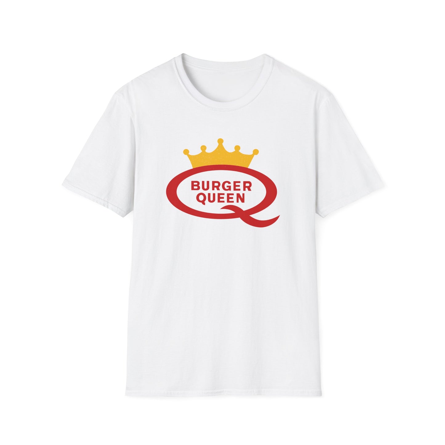 vintage defunct burger queen fast food logo tshirt