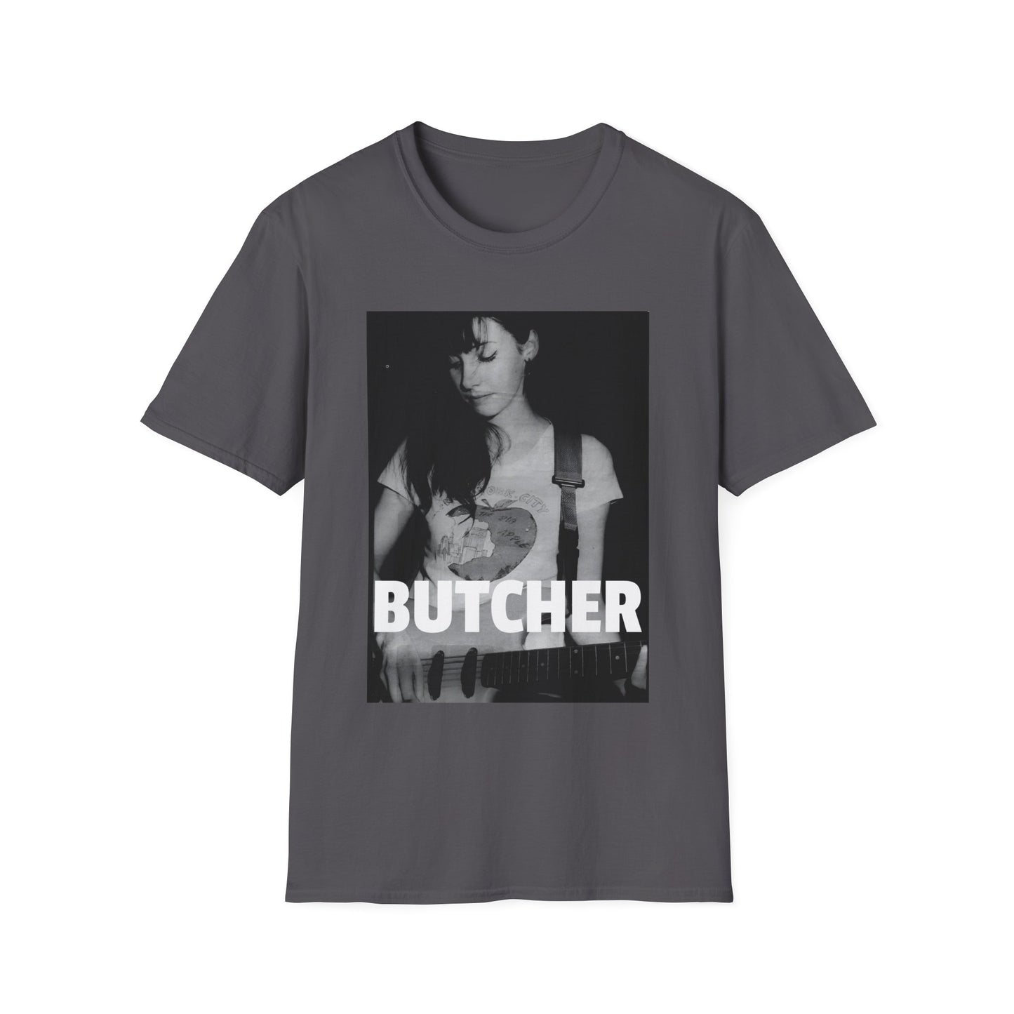 bilinda butcher from my bloody valentine playing guitar tshirt