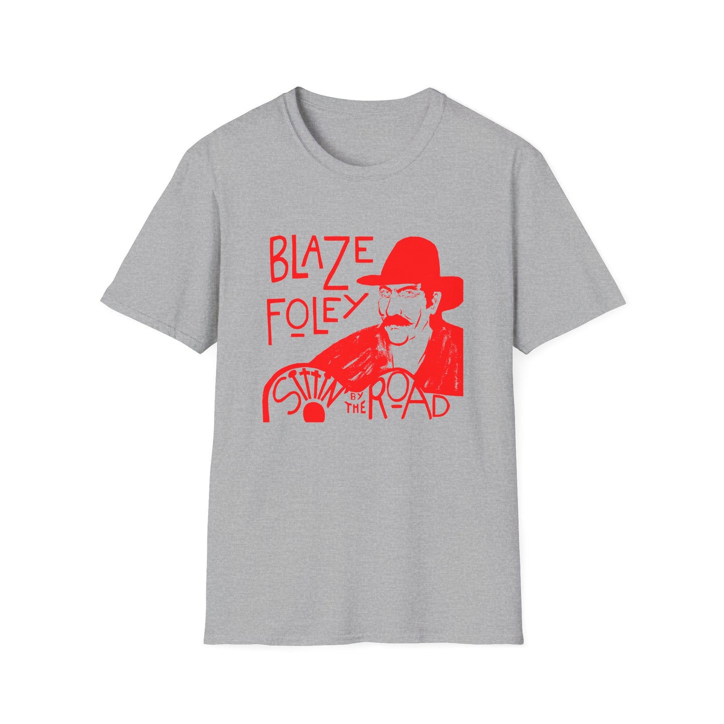 blaze foley sittin' by the road red stencil fan art tshirt