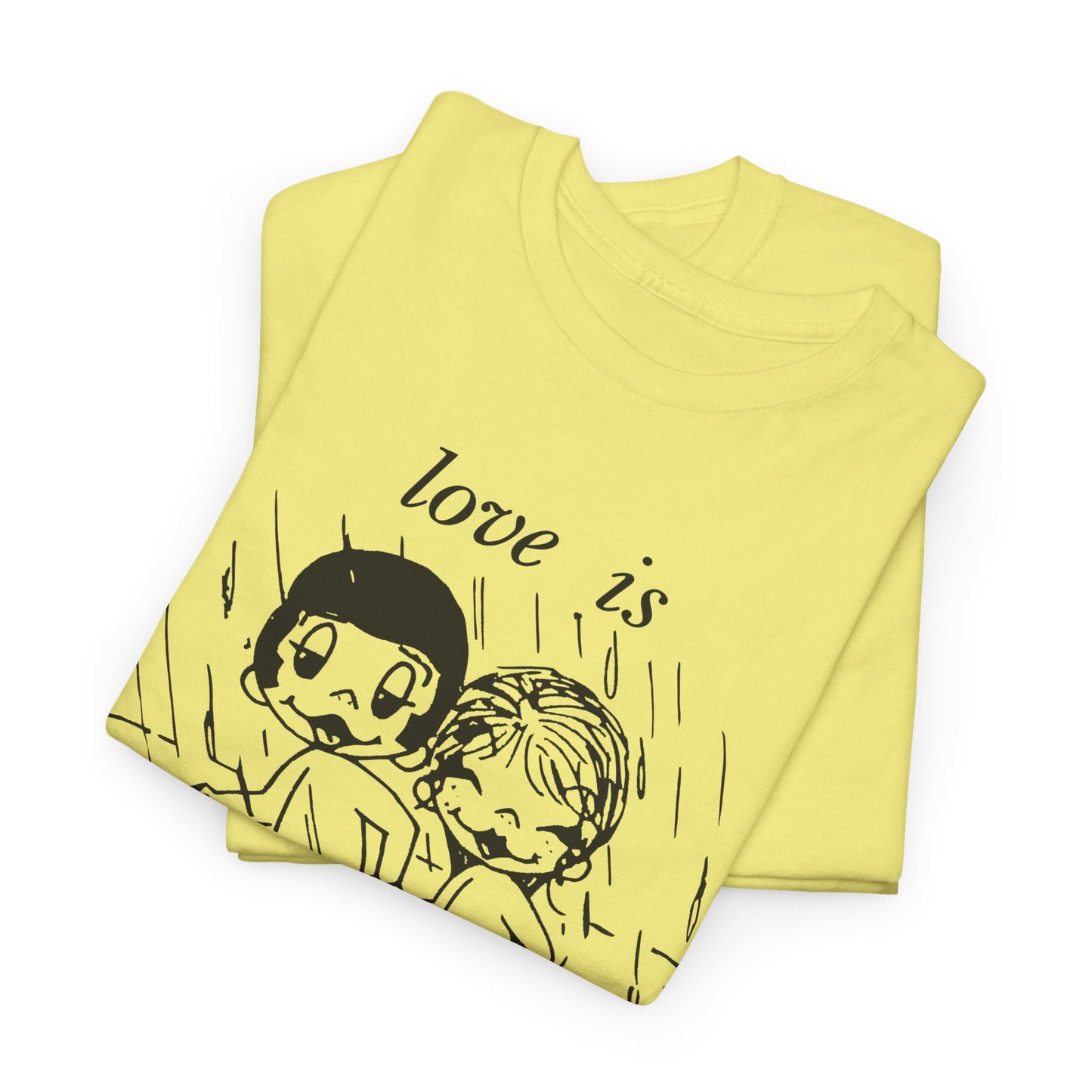 1970 graphic love is a sunny feeling on a rainy day tshirt