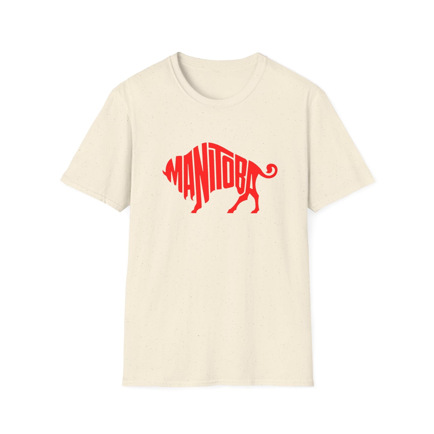 bison shaped manitoba logo from 1960's magazine tshirt