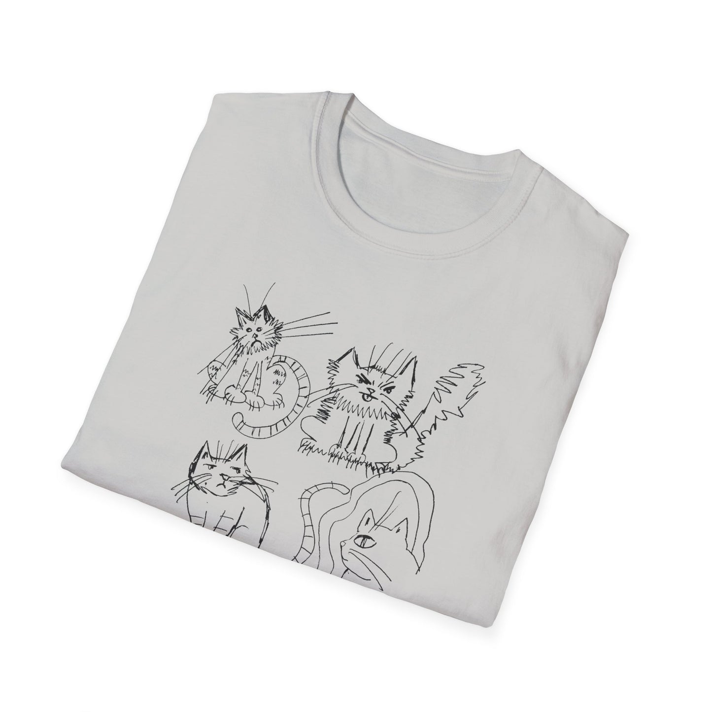 original drawing seven cats tshirt