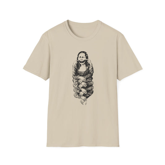1985 jerzy flisak museum of caricature mona lisa exhibition poster tshirt