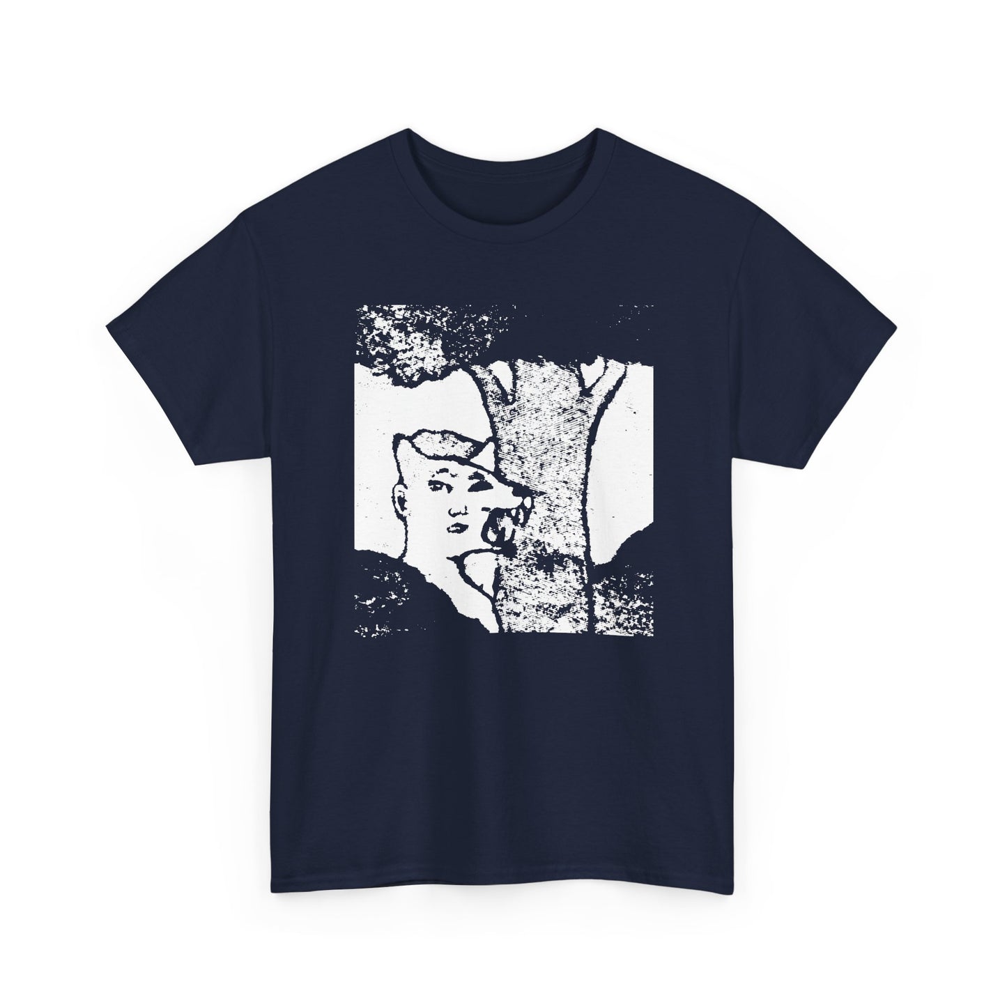 mid twentieth century the boy and the dog illusion artwork reproduction tshirt