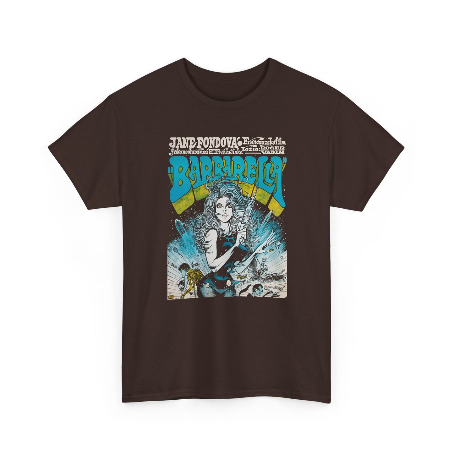 1971 czech movie poster for barbarella reproduction tshirt