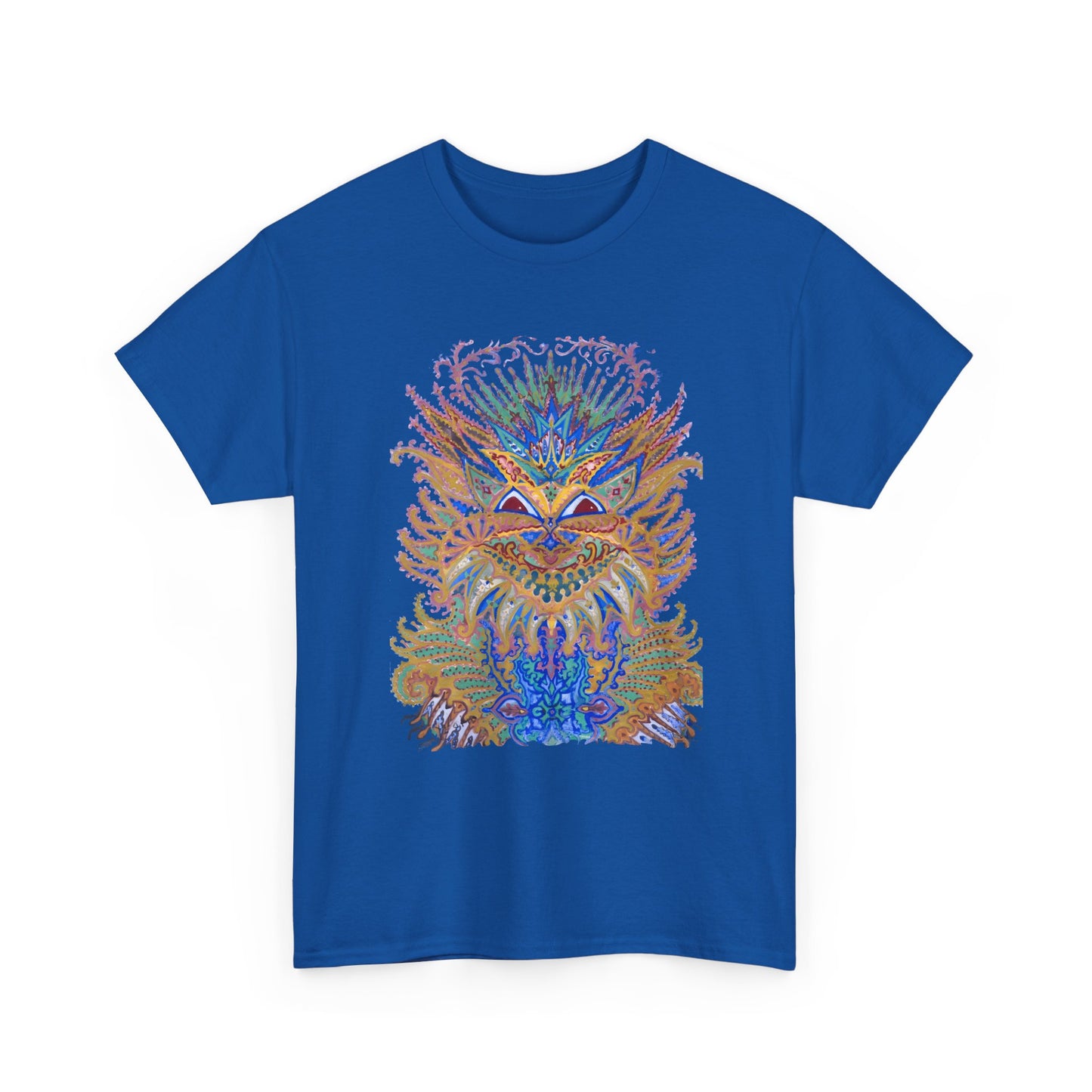 early 1900's louis wain anthropomorphized cat painting psychedelic cat design tshirt