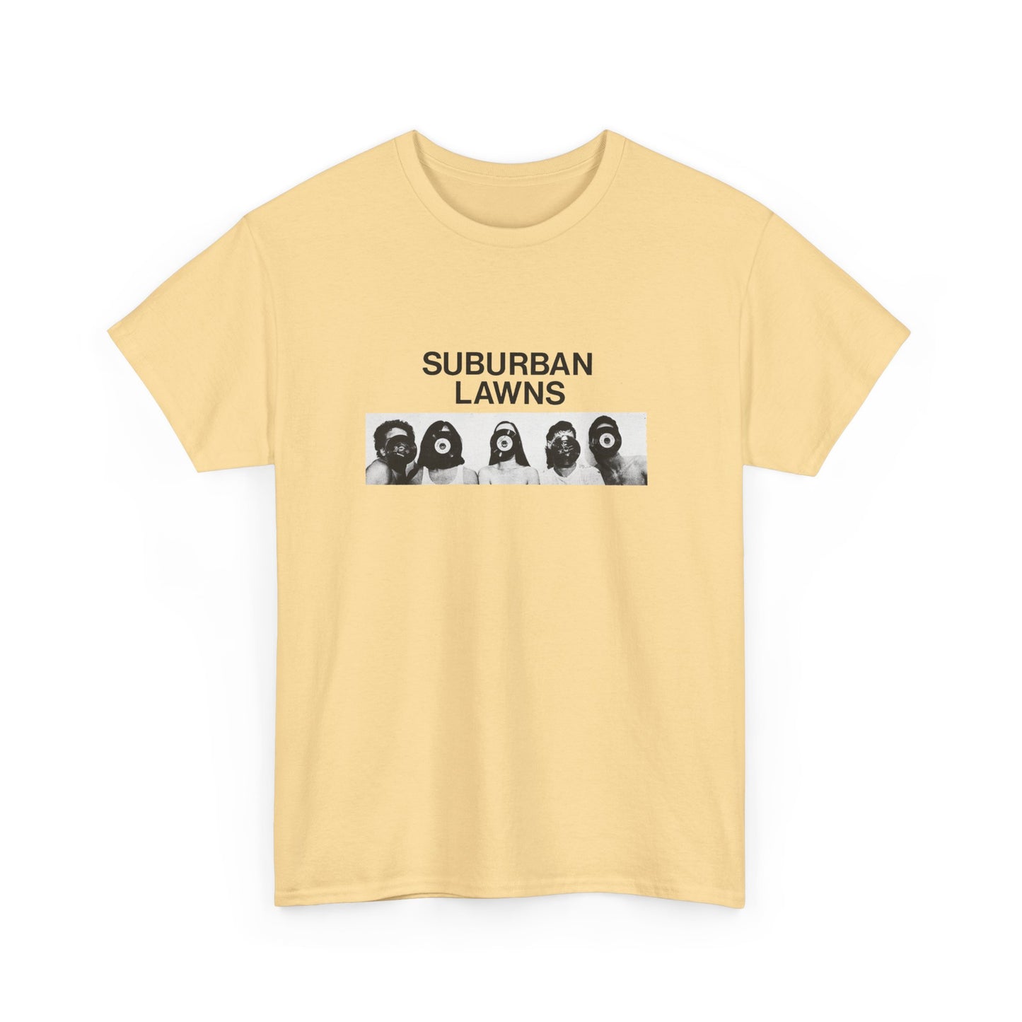 1970s california punk band suburban lawns photo tshirt