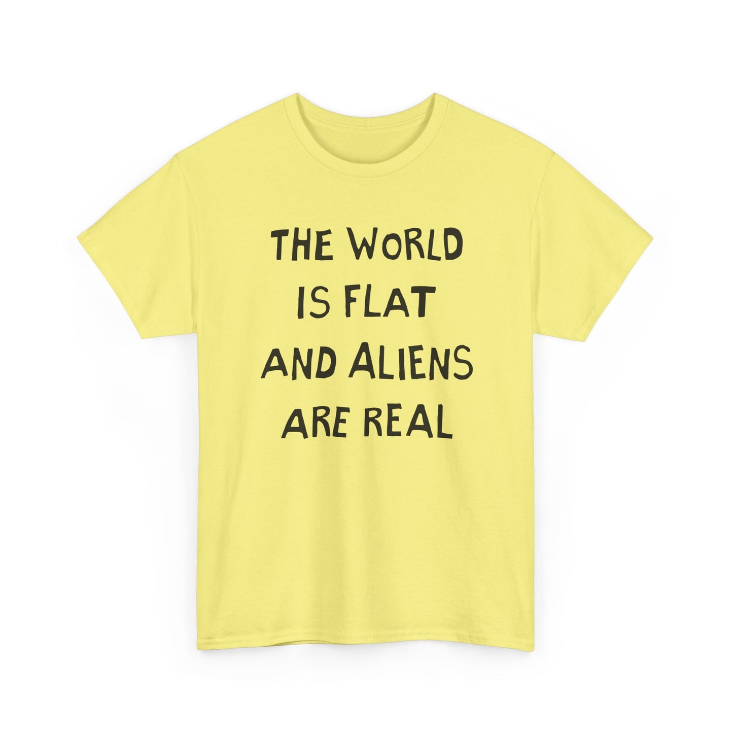 the world is flat and aliens are real hand drawn font tshirt
