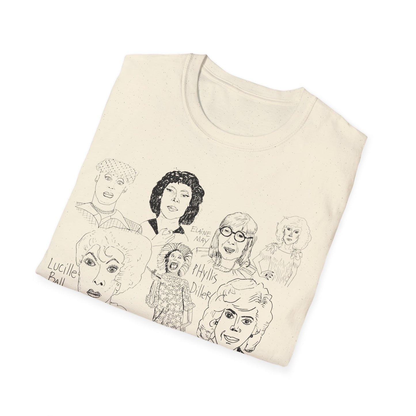 women of comedy, original collage drawing tshirt