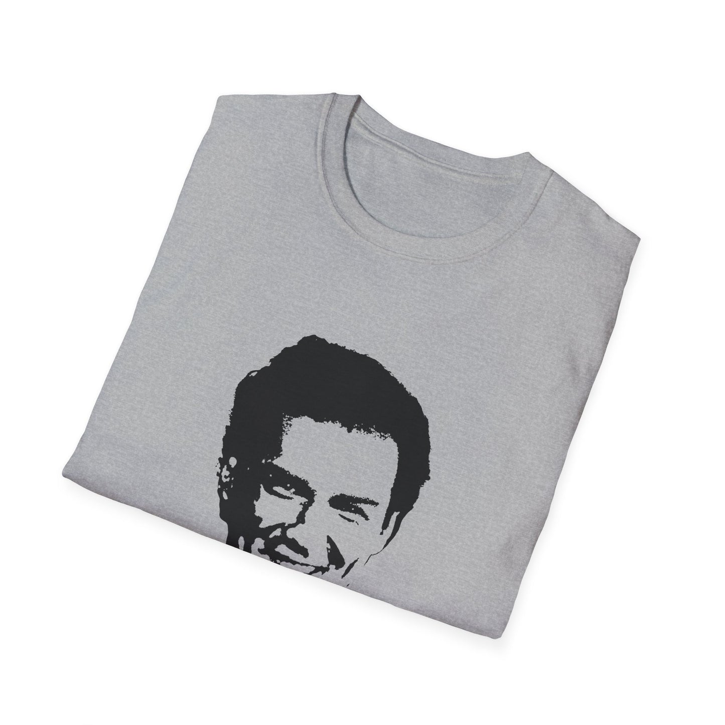 norm macdonald black stencil face tshirt
