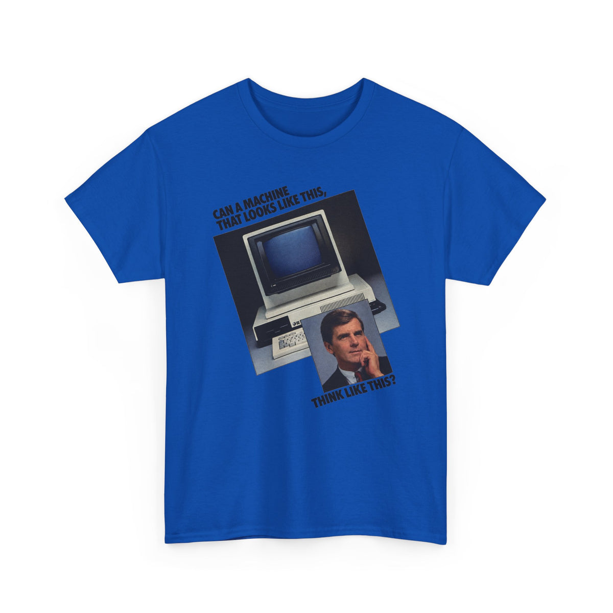 1985 computer and software system can a machine think like this advertisement tshirt