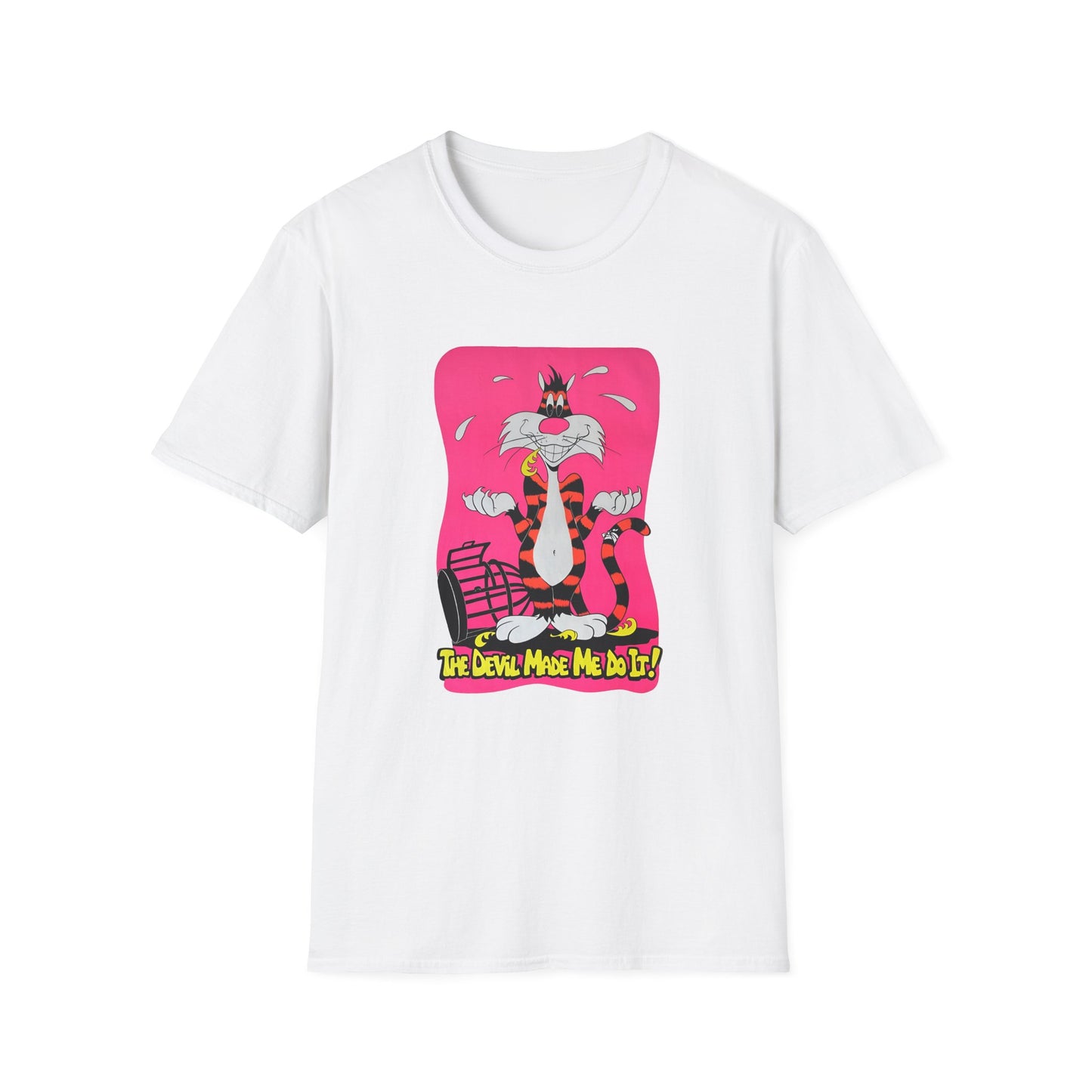 1970s vintage the devil made me do it design reproduction tshirt