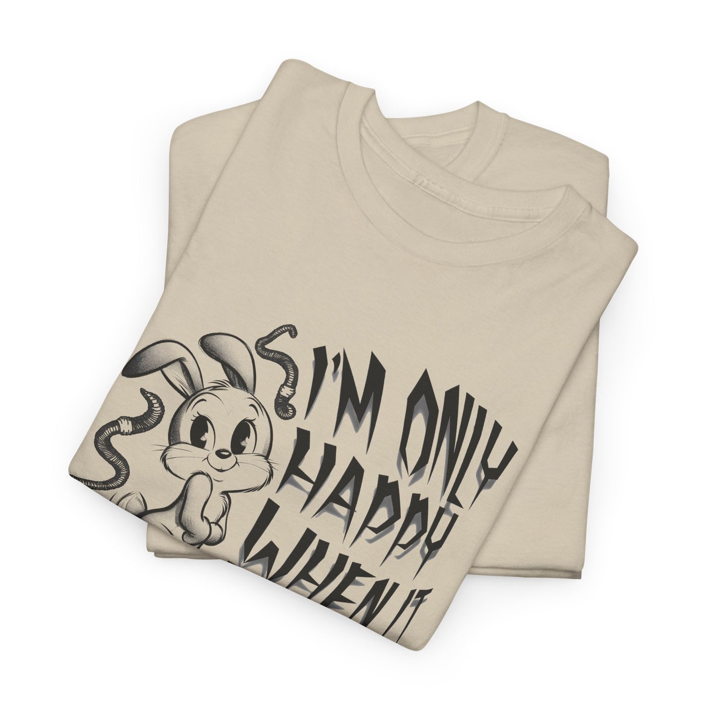 i'm only happy when it rains weird bunny worm tshirt